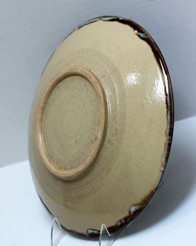 Japanese Ceramic Persimmon design deep Charger, serving Dish