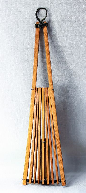 Japanese Bamboo Ikebana Fan shape Wall Vase
