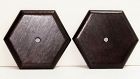 Pair "Hong Kong" Label Hardwood Lamp Tops, Hexagonal shape