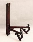 Chinese Hardwood Plate Stand, Lacquered Carved