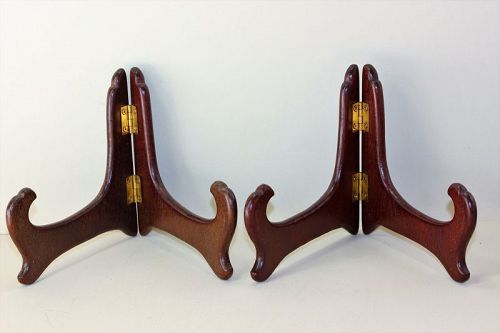 2 Made in "Hong Kong" Hardwood Display Stand for Plate or Bowl