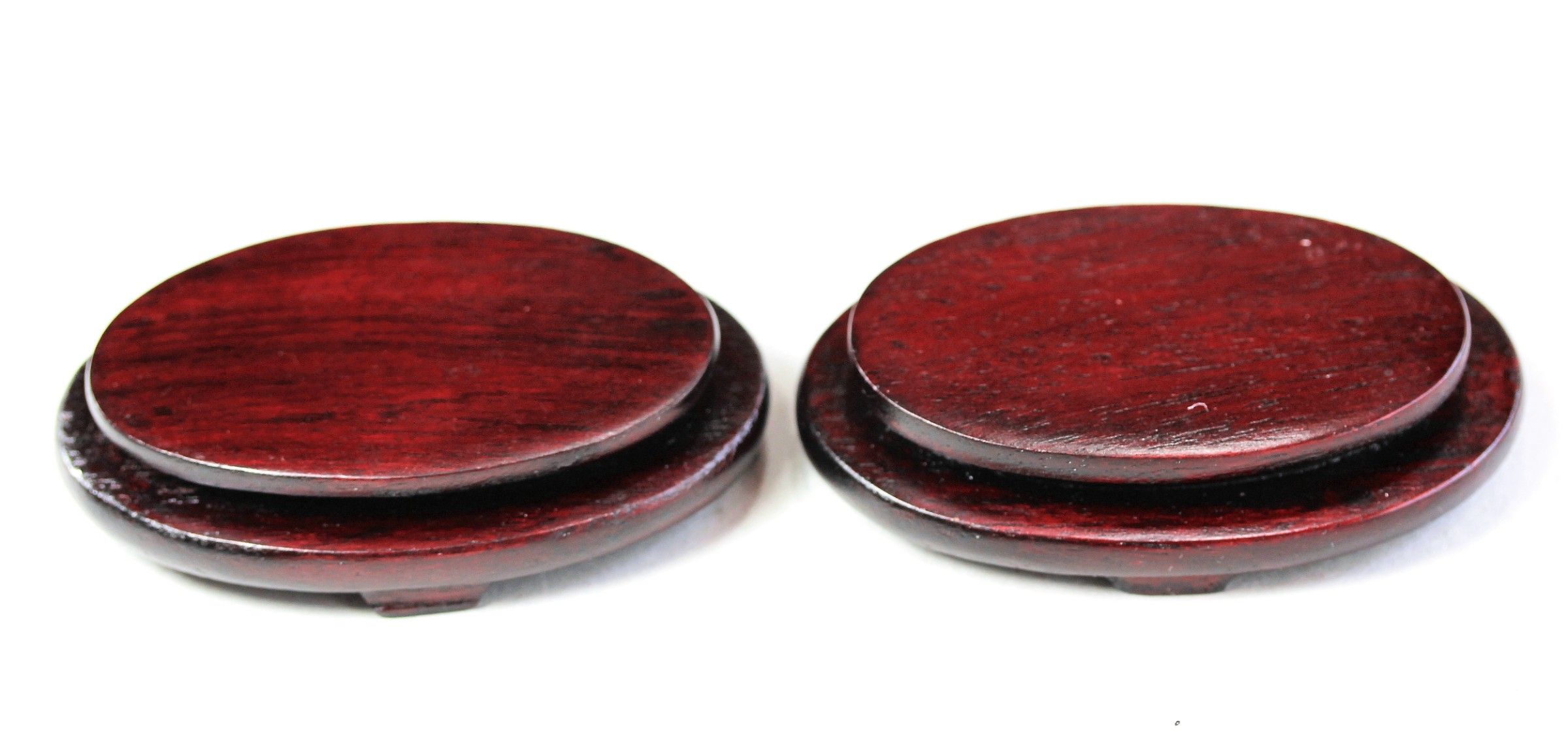 Pair Chinese Hardwood small oval shape Display Stands
