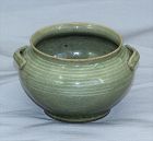 Asian Celadon Ceramic 2 handle Pot