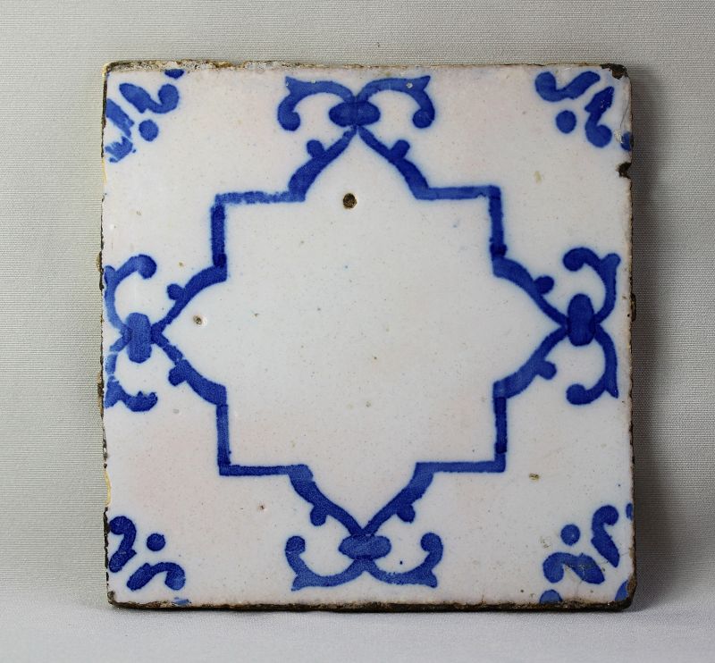 Portuguese Azulejo Ceramic Tile, hand painted