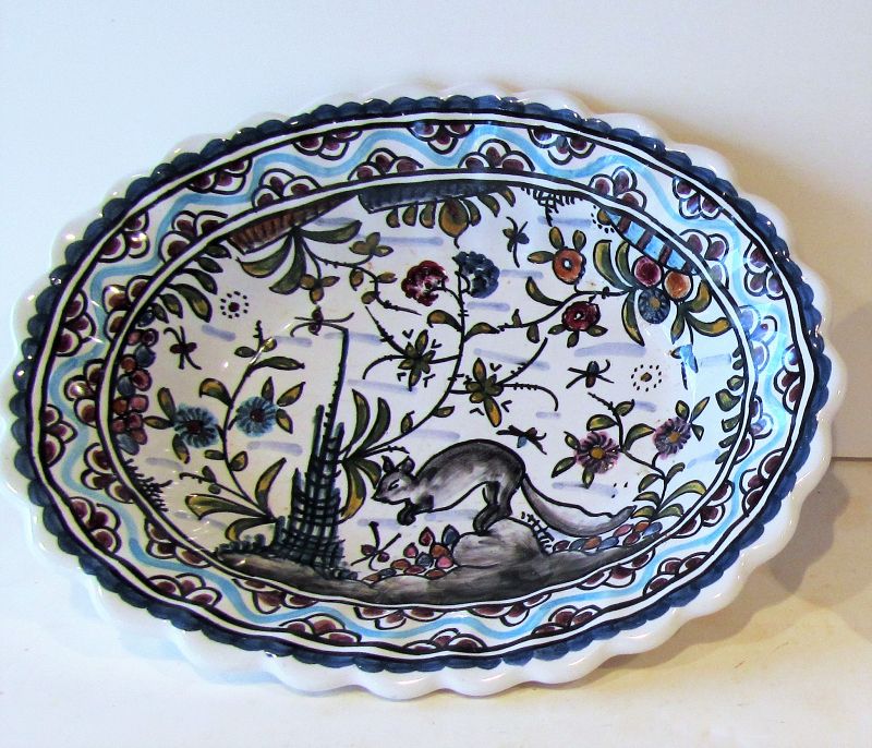 Portuguese Ceramic hand painted deep soap dish