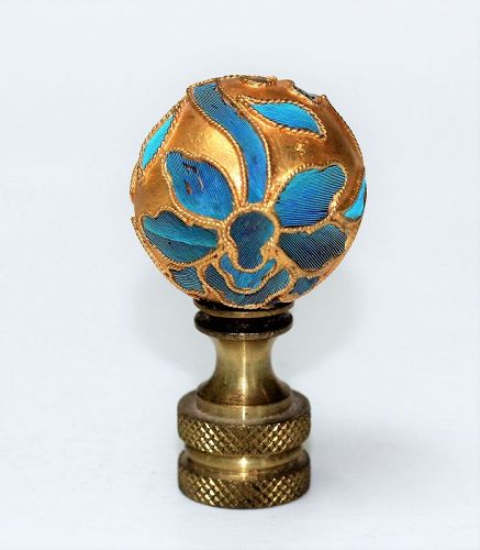 Chinese King Fisher Feather inlaid Lamp Finial