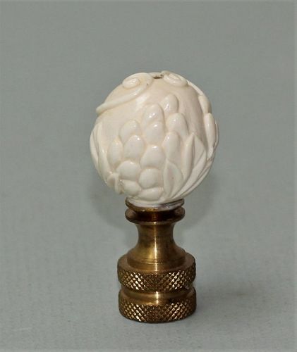 Chinese Lamp Finial, carved Fern & Vegetable Design
