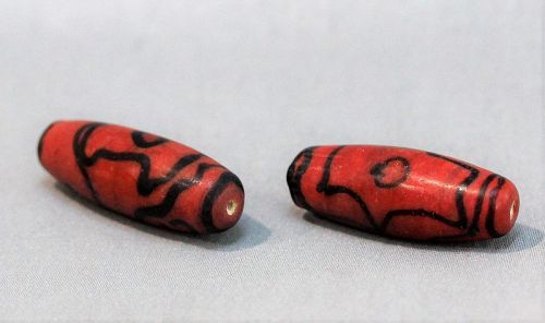 2 Tibetan Glass Beads,