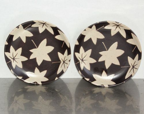 2 Japanese Contemporary Ceramic side Dish, Maple design