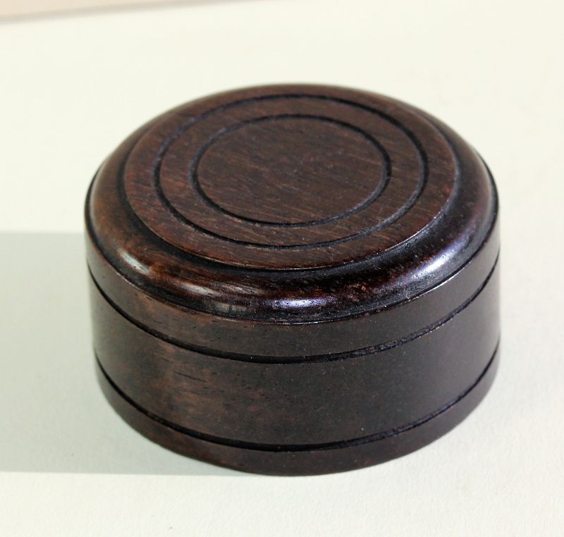 Chinese Carved Round Wooden Top for Tea Caddy or Tea Jar