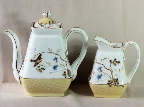French PHL Depose Porcelain Tea Pot and Milk Jug