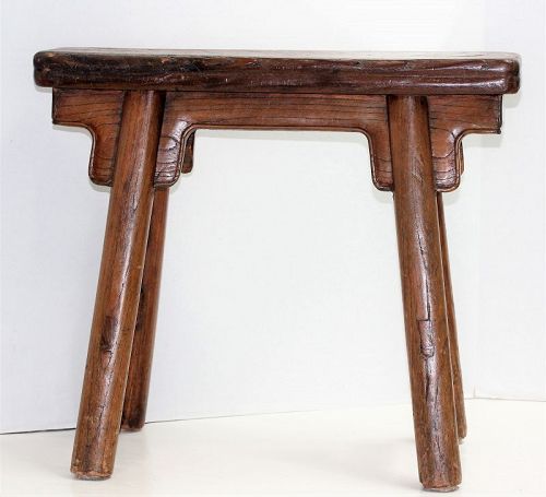 Chinese Elmwood small narrow Table or Stool