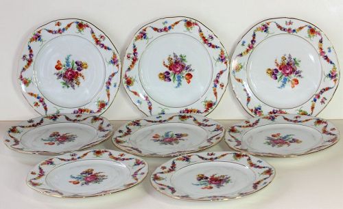 8 Czechoslovakia EPIAG porcelain Floral Dessert Plates