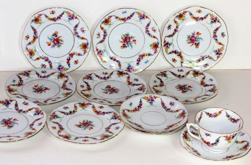 12 pieces Czechoslovakia EPIAG Porcelain B&B plates, Cup, Saucers