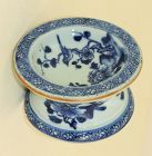 18thC. Chinese Export Blue & White Porcelain Salt Cellar