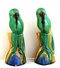 Pr. Chinese Parrots, sancai color glazed Pottery