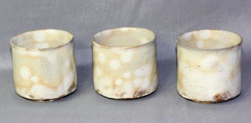 3 Japanese pottery Sake Cups