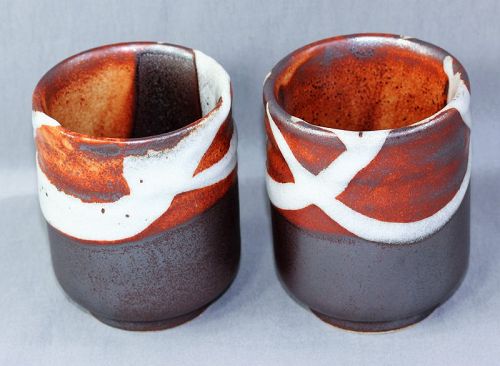 2 Japanese Pottery Tea Cups