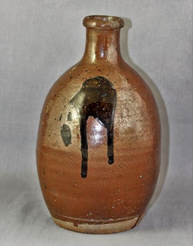 Japanese Stoneware Sake Bottle, Tokkuri