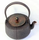 Japanese Cast Iron Tea Pot, Tetsubin with Bronze Top