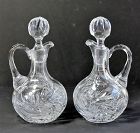 American Cut Crystal Vinegar & Oil Cruet Set,