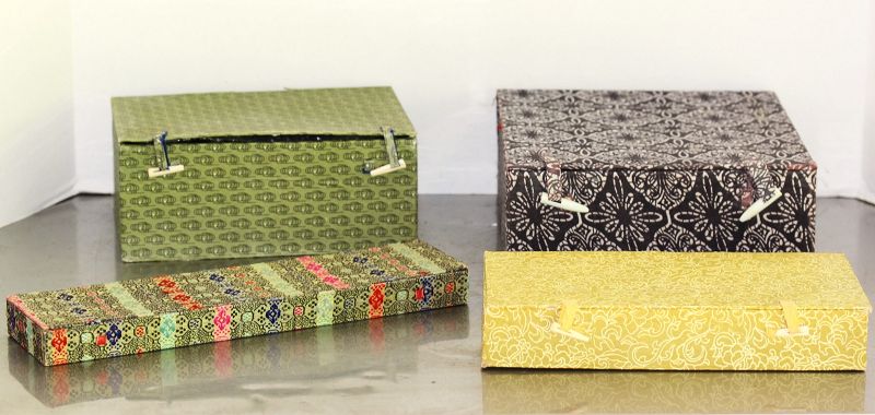 4 Chinese Paper Storage Boxes