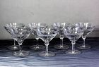 7 Vintage Cut Clear Crystal Champagne  Glasses