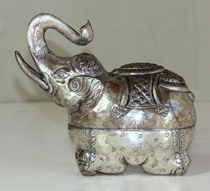 Cambodian  Silver Elephant Box