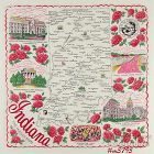 State Souvenir Hanky Indiana The Hoosier State