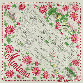 STATE SOUVENIR HANDKERCHIEF, MONTANA