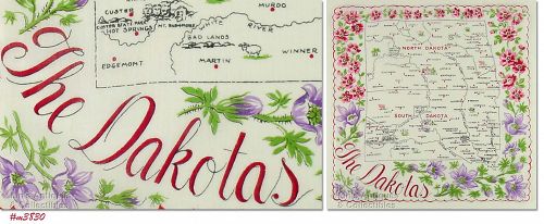 State Souvenir Hanky The Dakotas