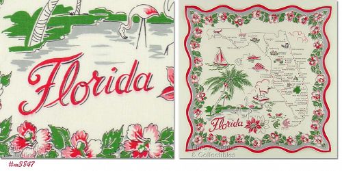 Vintage State Souvenir Hanky Florida