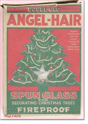 VINTAGE DOUBL GLO ANGEL HAIR SPUN GLASS IN ORIGINAL BOX