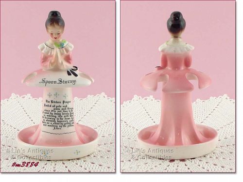 Enesco Prayer Lady Pink Dress Spoon Display Holder