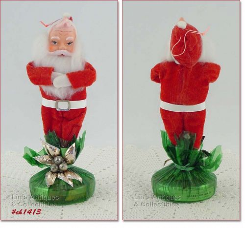 Vintage Santa Figure Ornament in Mint Condition New Old Stock