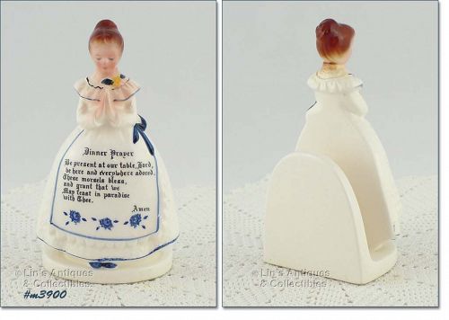 Enesco Prayer Lady White Dress Napkin Holder