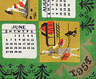 1954 CALENDAR HANDKERCHIEF