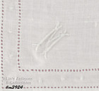 WHITE HANDKERCHIEF WITH WHITE “M” MONOGRAM