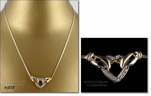 10k Necklace with Diamond Accents