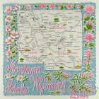 State Souvenir Hanky Montana Wyoming Idaho