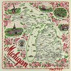 State Souvenir Hanky Michigan The Wolverine State