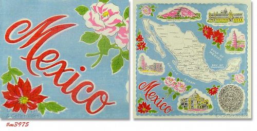 Vintage Souvenir Hanky Mexico