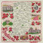 State Souvenir Hanky Indiana The Hoosier State