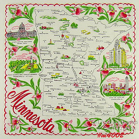 STATE SOUVENIR HANDKERCHIEF, MINNESOTA