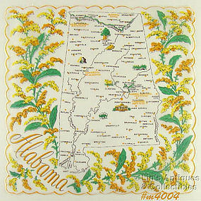 STATE SOUVENIR HANDKERCHIEF, ALABAMA