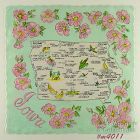 Vintage Iowa State Souvenir Handkerchief