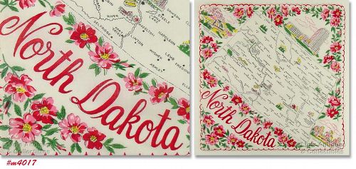 Vintage State Souvenir Hanky North Dakota