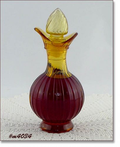 VINTAGE AVON AMBER CRUET BIRD OF PARADISE BATH OIL