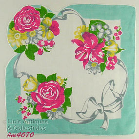 RIBBONS AND FLOWERS LARGE HANDKERCHIEF