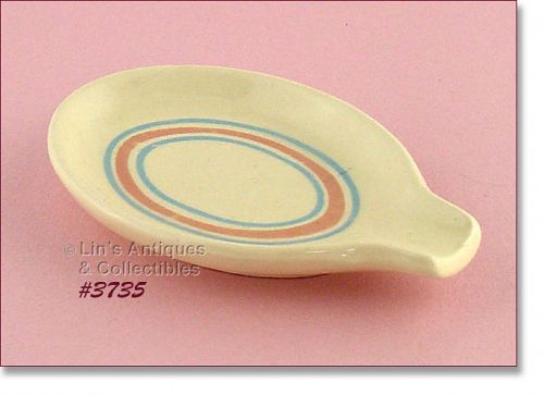 McCOY POTTERY VINTAGE PINK AND BLUE SPOON REST STONECRAFT LINE